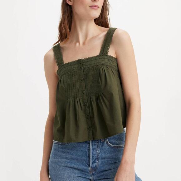 Olive green levis button up - Picture 1 of 4